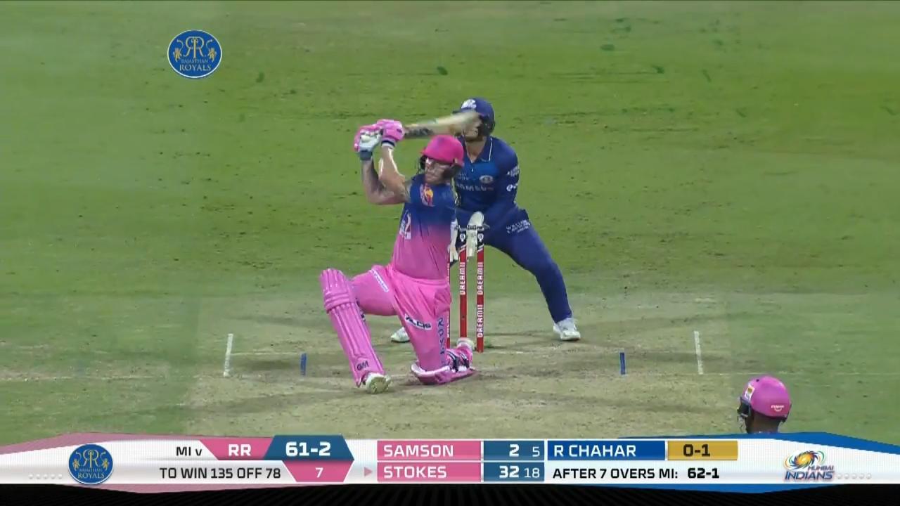 M45: RR vs MI – Ben Stokes Six
