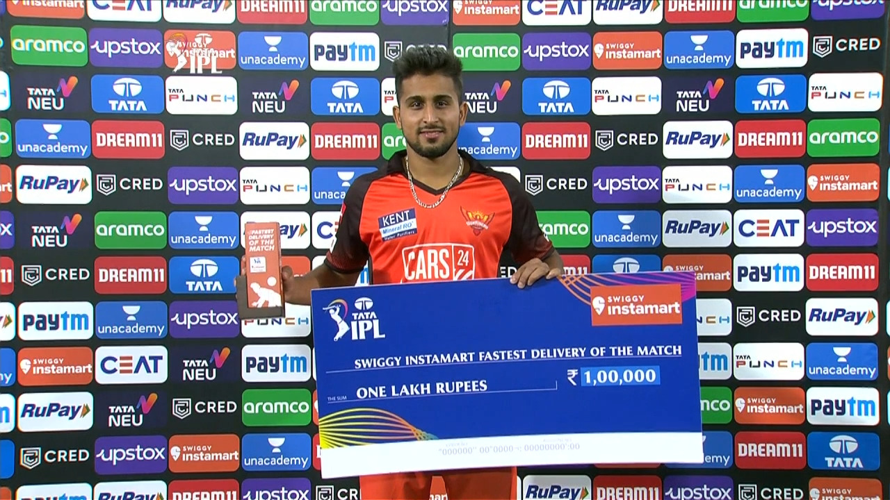 M61: KKR vs SRH – Swiggy Instamart Fastest Delivery of the Match – Umran Malik