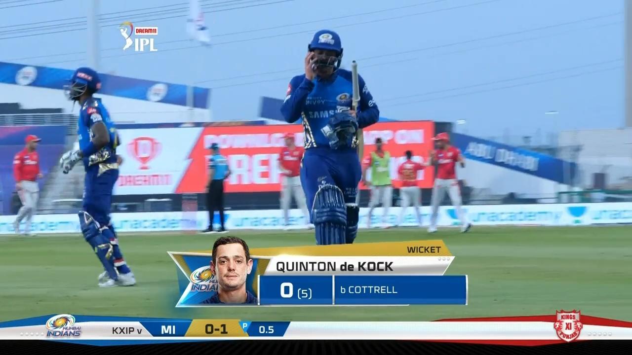 M13: KXIP vs MI – Quinton de Kock Wicket