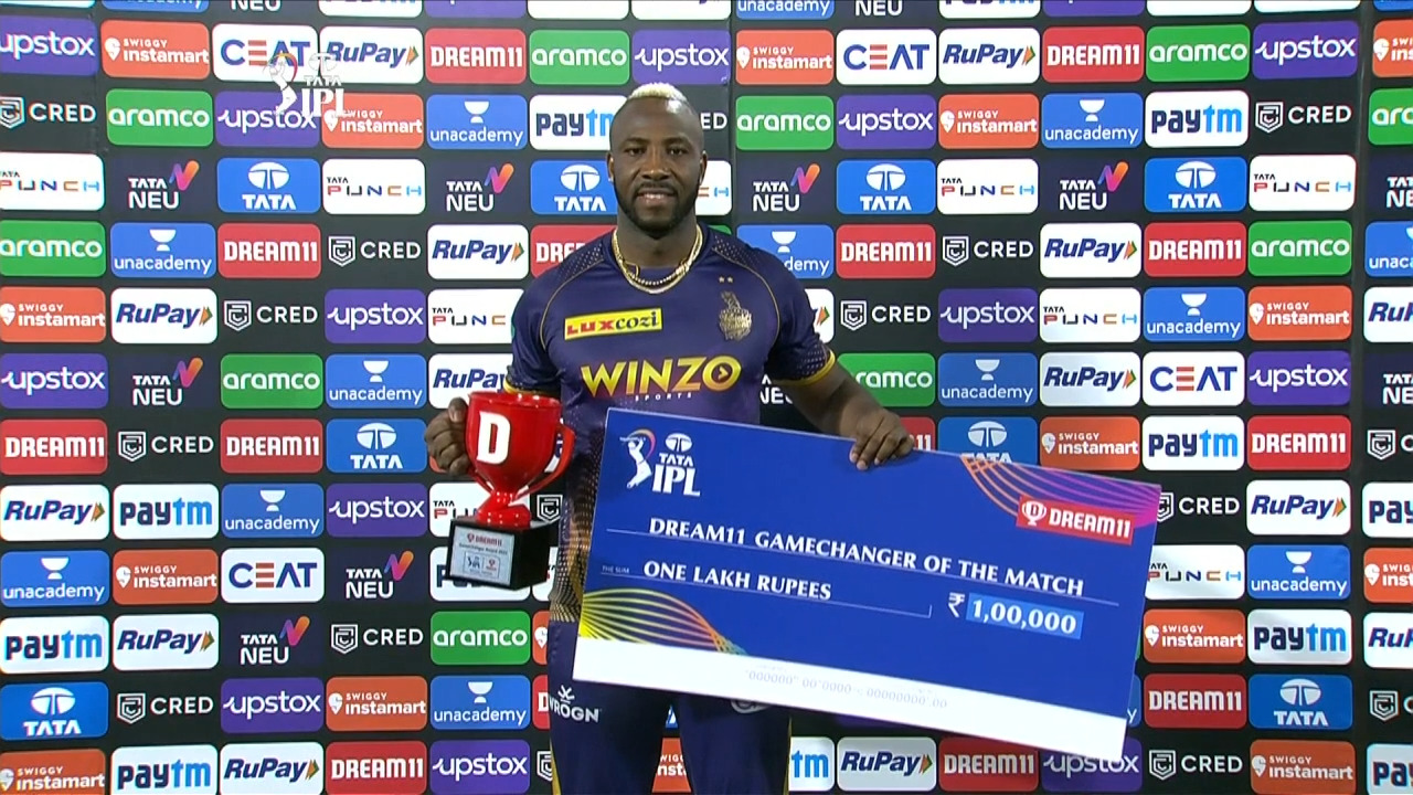 M61: KKR vs SRH – Dream11 GameChanger of the Match – Andre Russell background