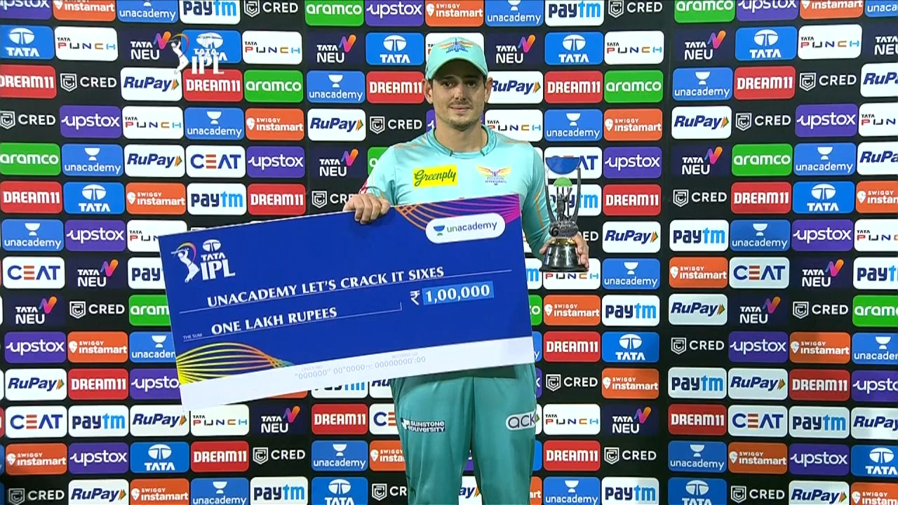 M66: KKR vs LSG – Unacademy Let's Crack It Sixes of the Match – Quinton De Kock