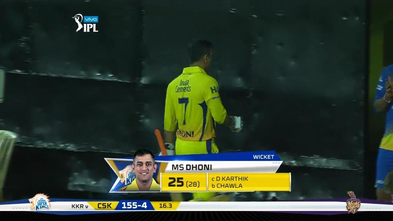 M05: CSK vs KKR – MS Dhoni Wicket background