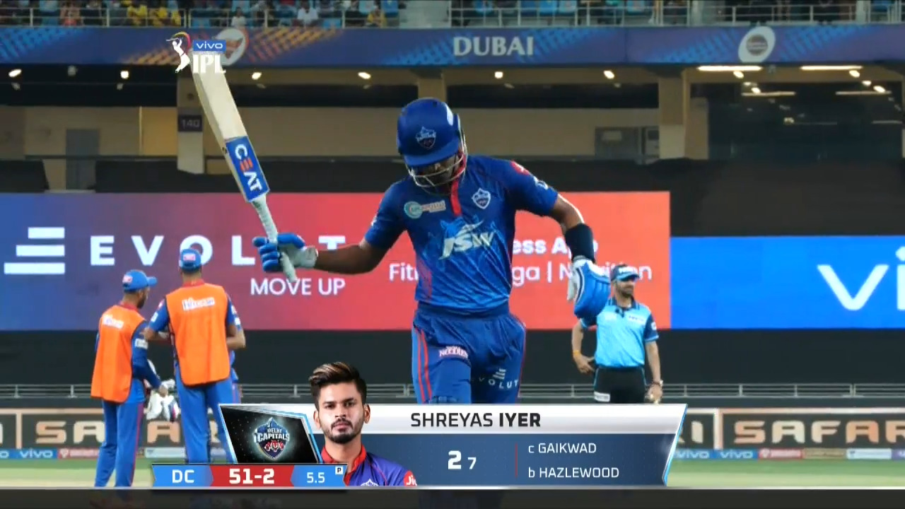 M50: DC vs CSK – Shreyas Iyer Wicket