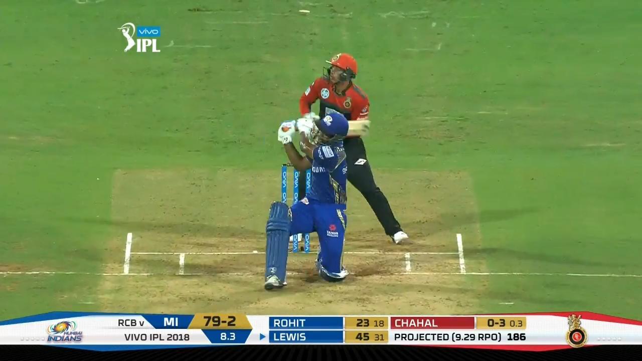 M14: MI vs RCB – Evin Lewis Six
