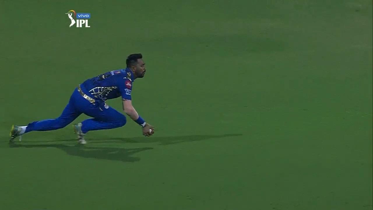 Krunal Pandya's brilliant running catch