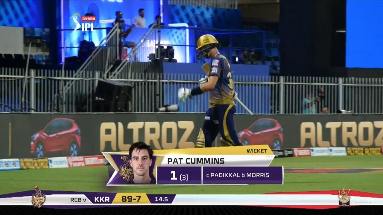 M28: RCB vs KKR – Pat Cummins Wicket