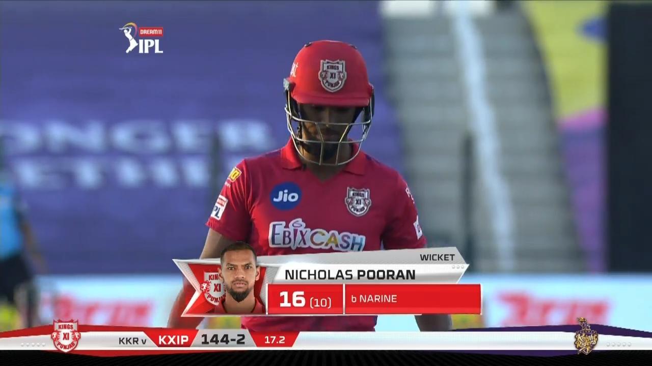M24: KXIP vs KKR – Nicholas Pooran Wicket