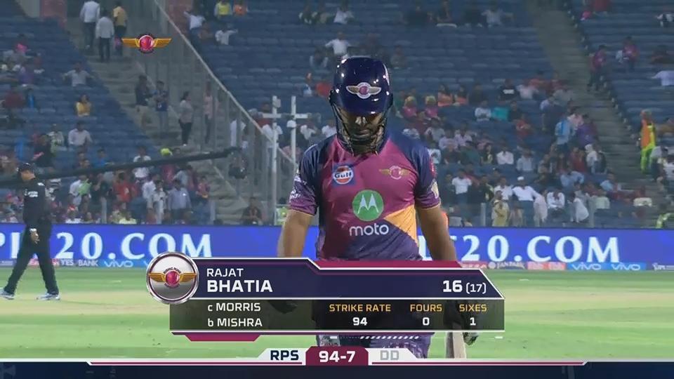 M9: RPS vs DD – Rajat Bhatia Wicket background
