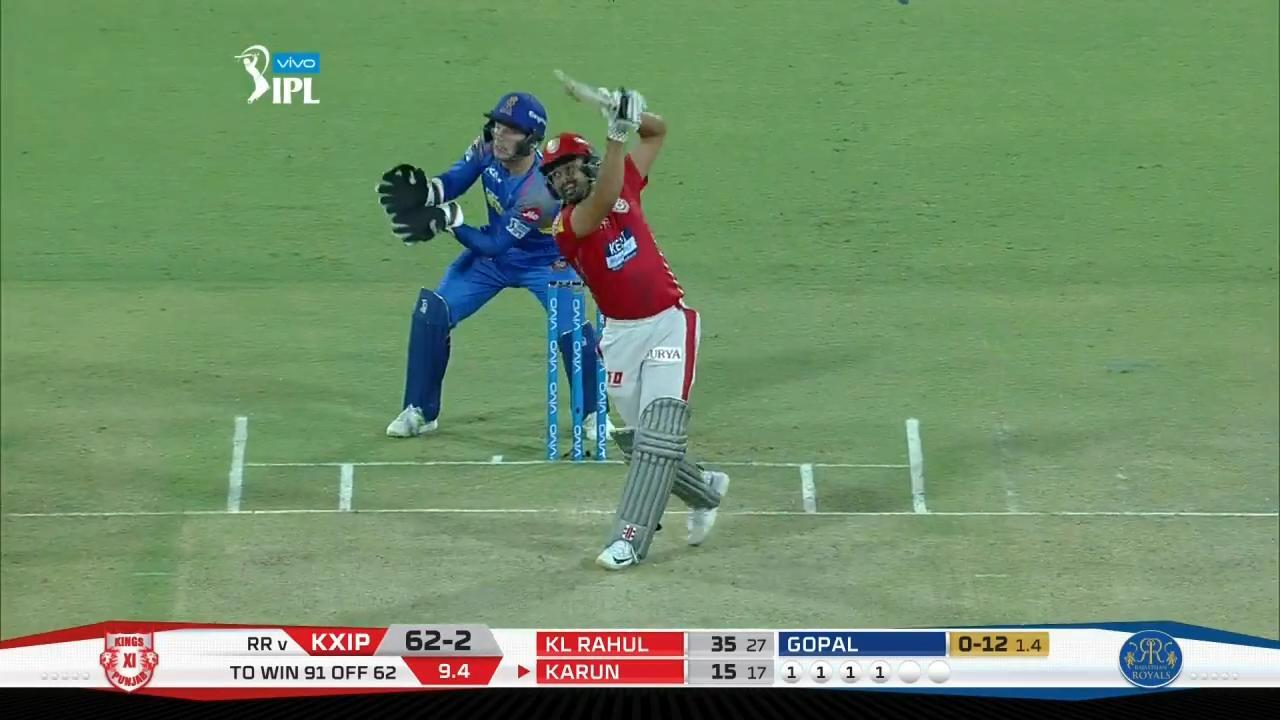 M38: KXIP vs RR – Karun Nair Six