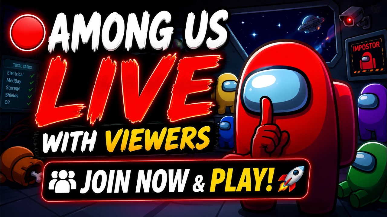 🔴 AMONG US LIVE WITH VIEWERS | JOIN NOW & PLAY! 🚀 background