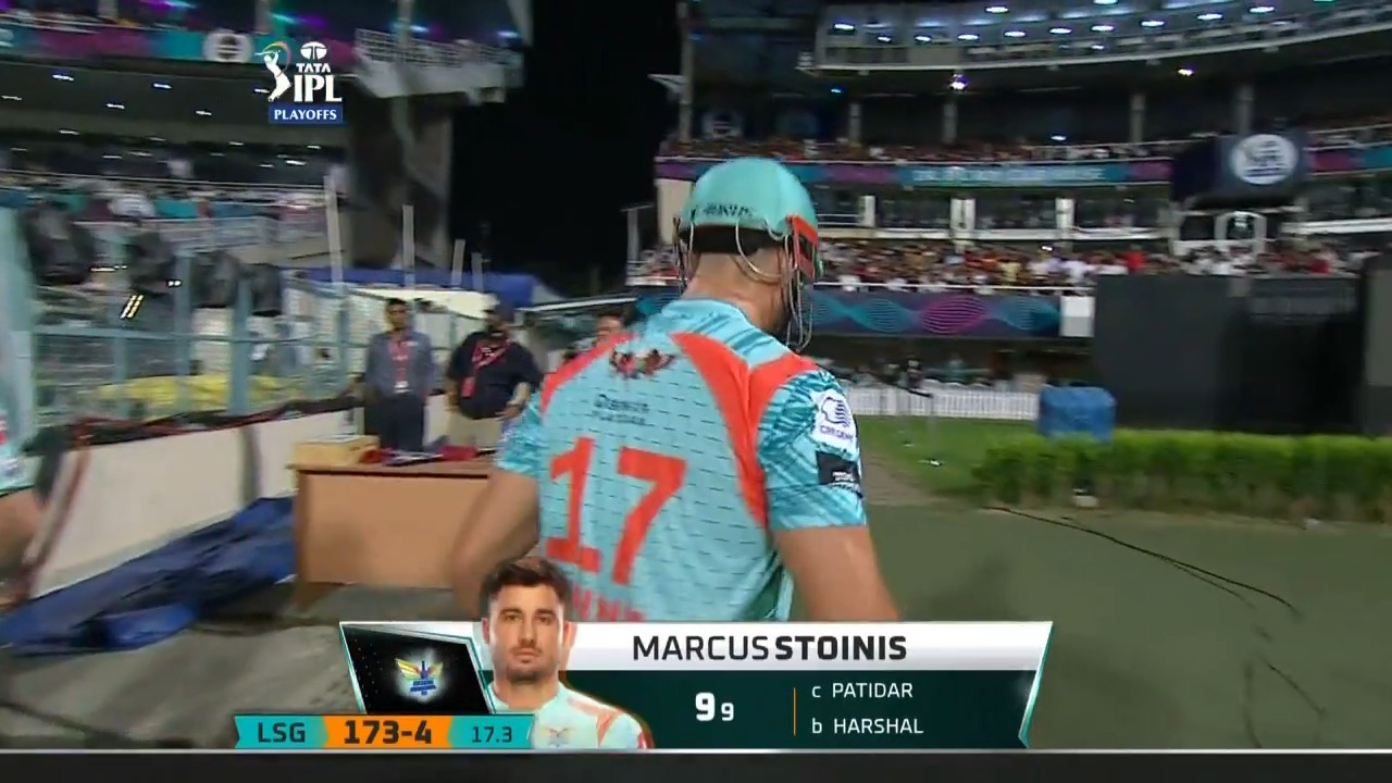 Eliminator: LSG vs RCB – Marcus Stoinis Wicket