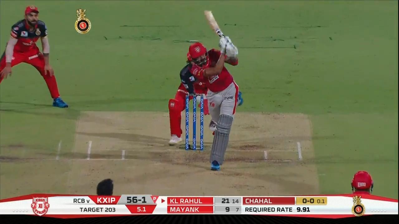 M42: RCB vs KXIP – KL Rahul Six background
