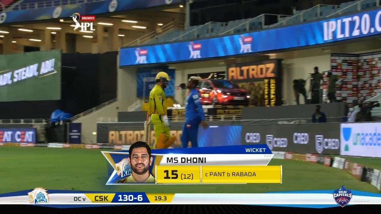 M07: CSK vs DC – MS Dhoni Wicket