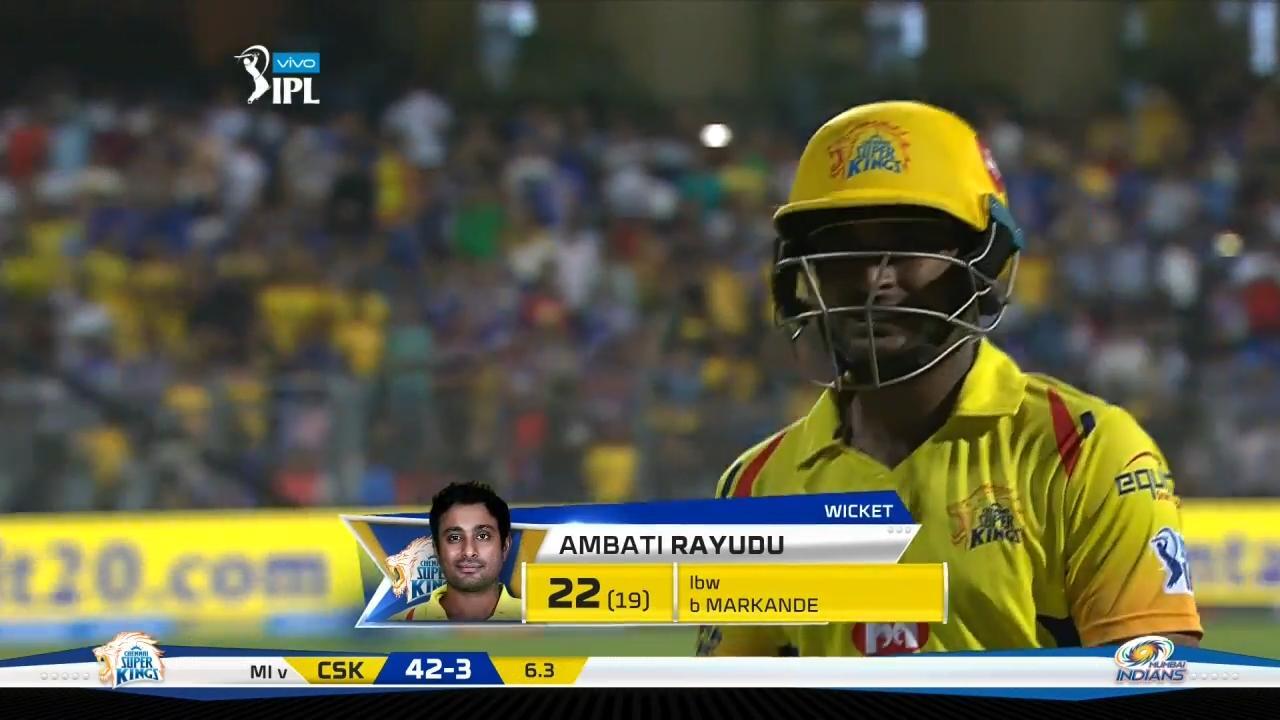 M01: MI vs CSK – Ambati Rayudu Wicket background