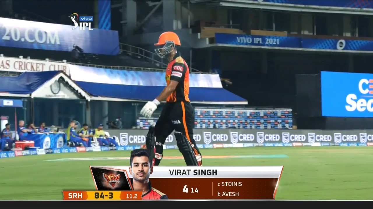 M20: SRH vs DC – Virat Singh Wicket