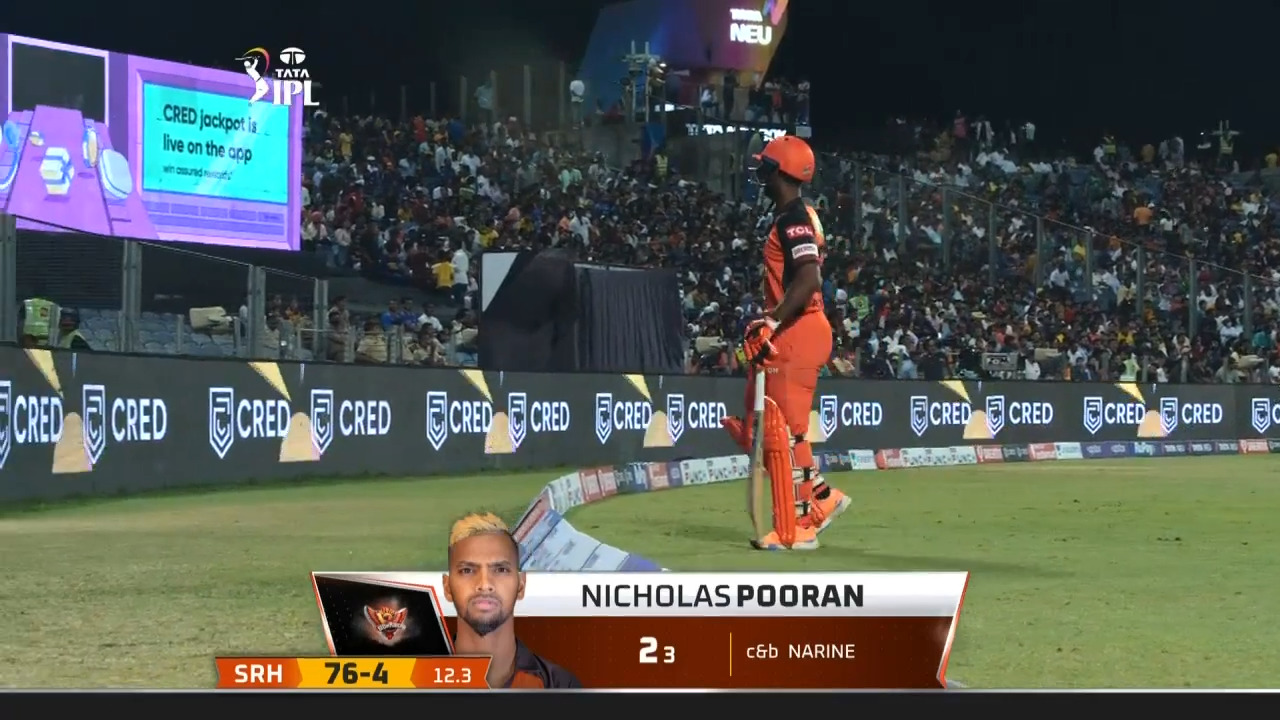 M61: KKR vs SRH – Nicholas Pooran Wicket