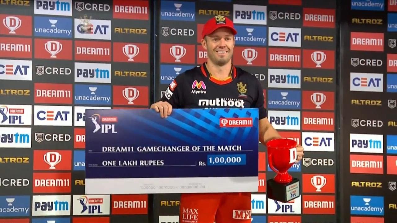 M28: RCB vs KKR – Dream11 GameChanger of the Match – AB de Villiers