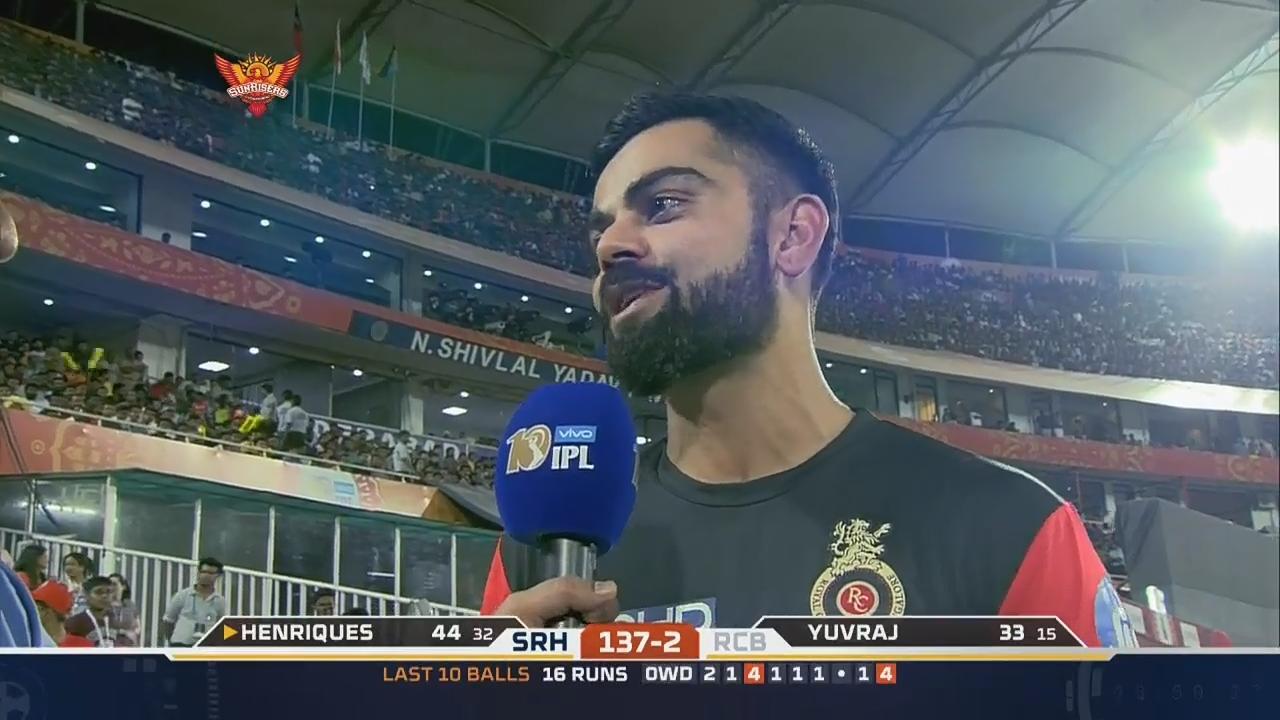 M1: SRH vs RCB – Virat Kohli Interview
