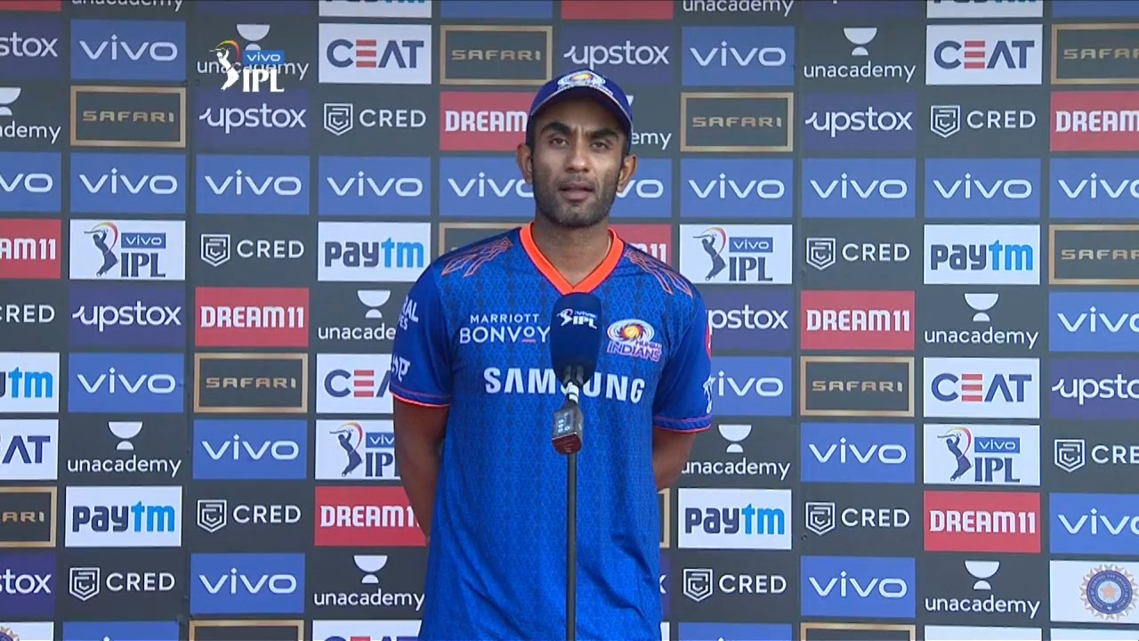 M51: RR vs MI – Jayant Yadav Interview background