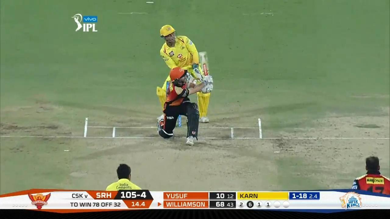 M20: SRH vs CSK – Kane Williamson Six