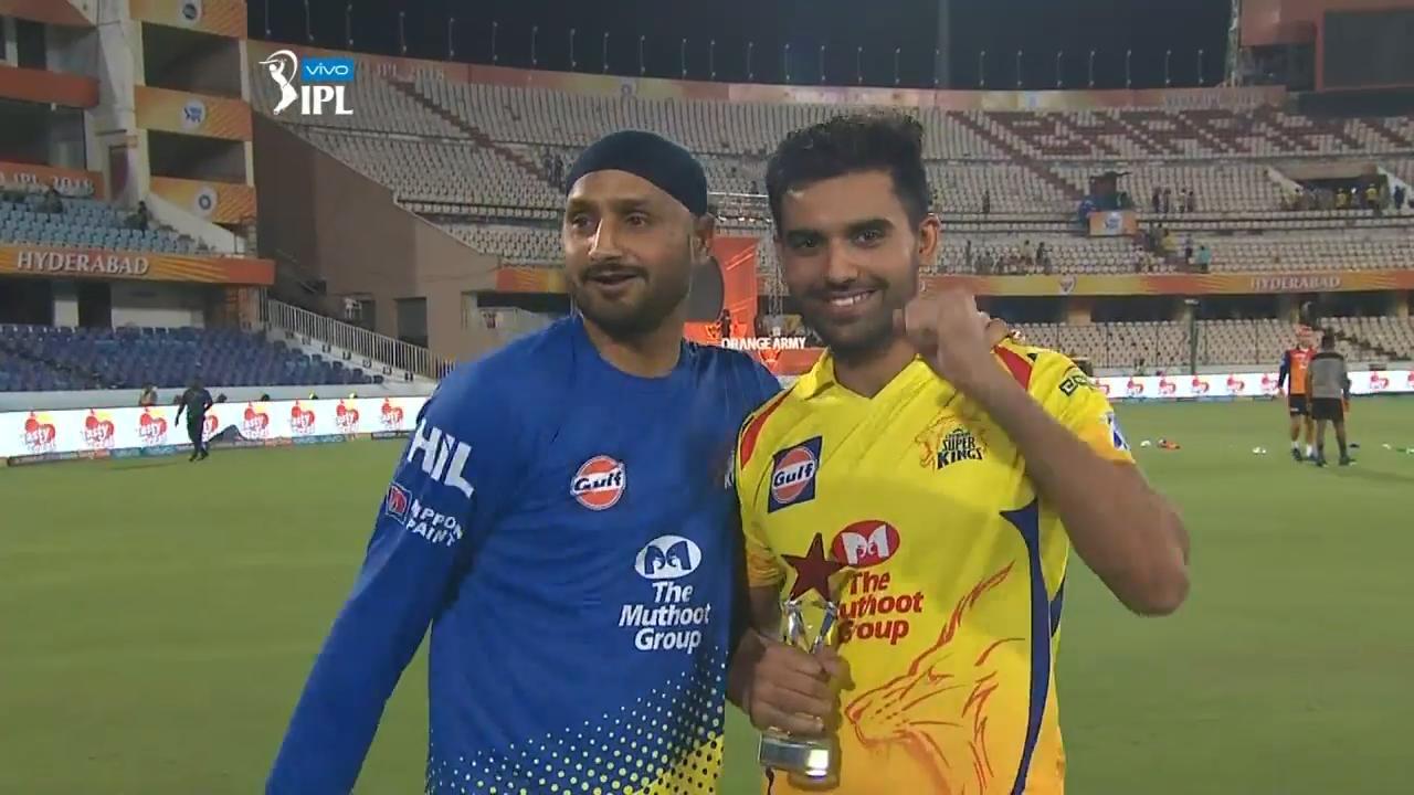 Bhajji interviews Chahar, DJ Bravo style