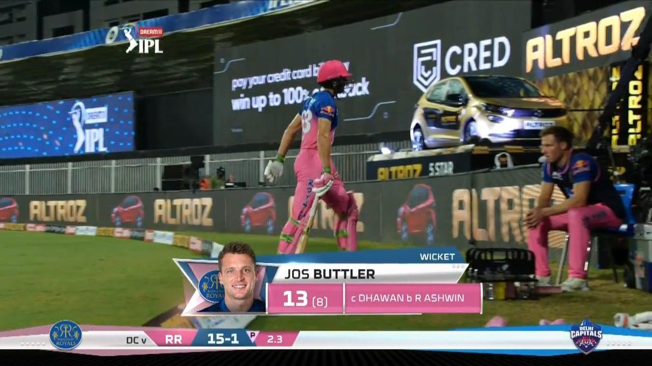 M23: RR vs DC – Jos Buttler Wicket