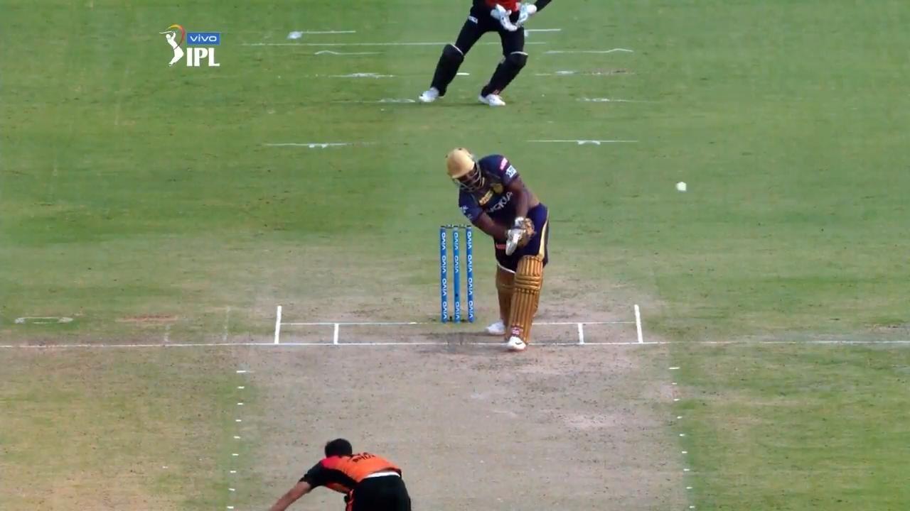 M38: SRH vs KKR – Andre Russell Six background