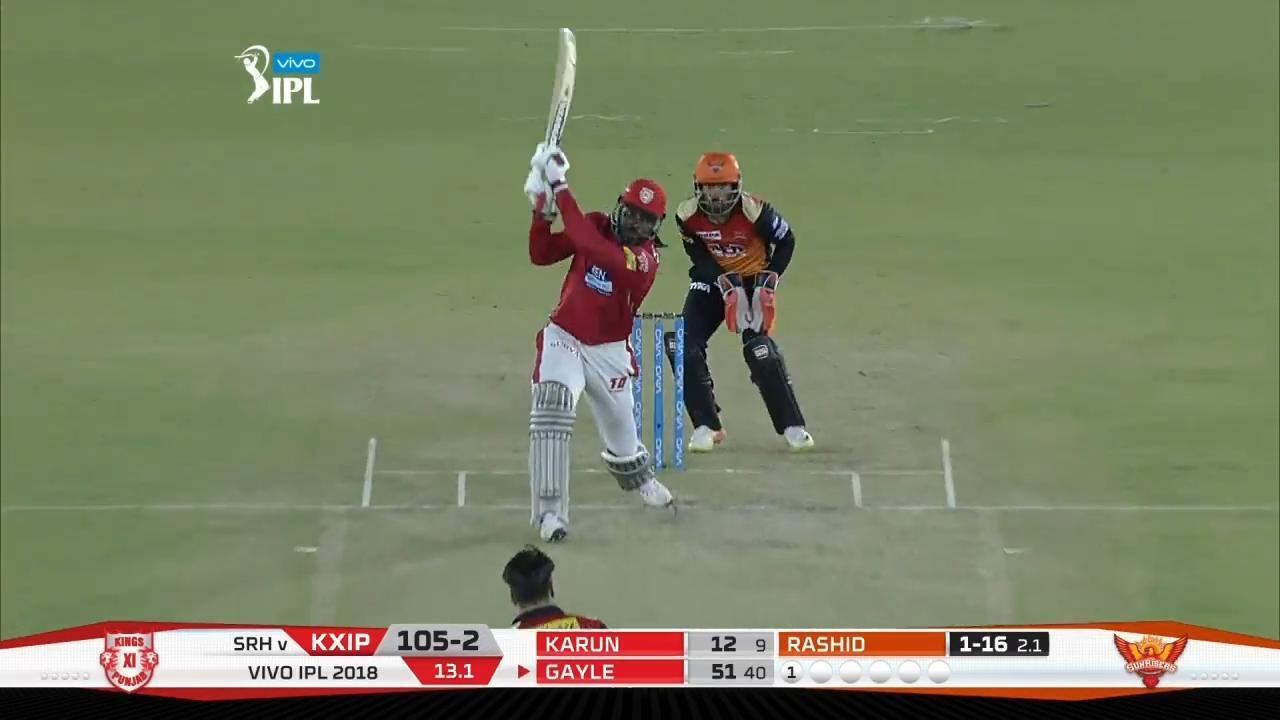 M16: KXIP vs SRH – Chris Gayle Six