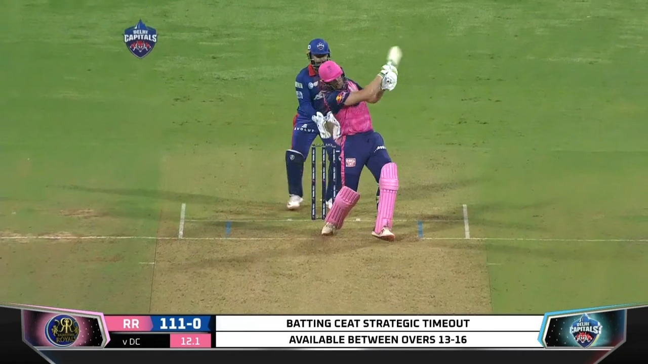 M34: DC vs RR – Jos Buttler Six background
