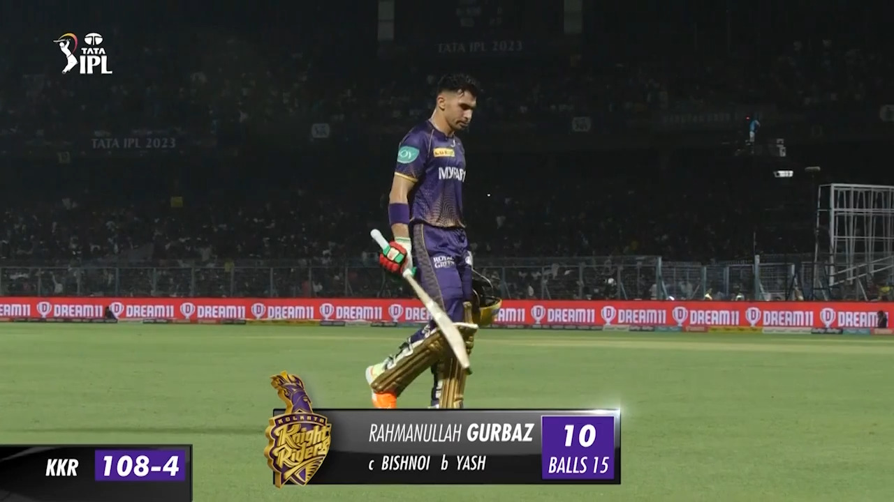 M68: KKR vs LSG – Rahmanullah Gurbaz Wicket