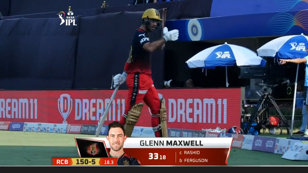 M43: GT vs RCB – Glenn Maxwell Wicket