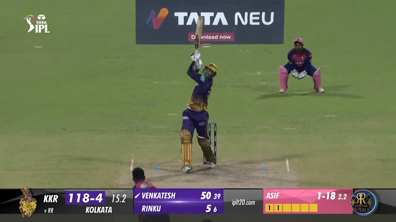 M56: KKR vs RR – Venkatesh Iyer Six