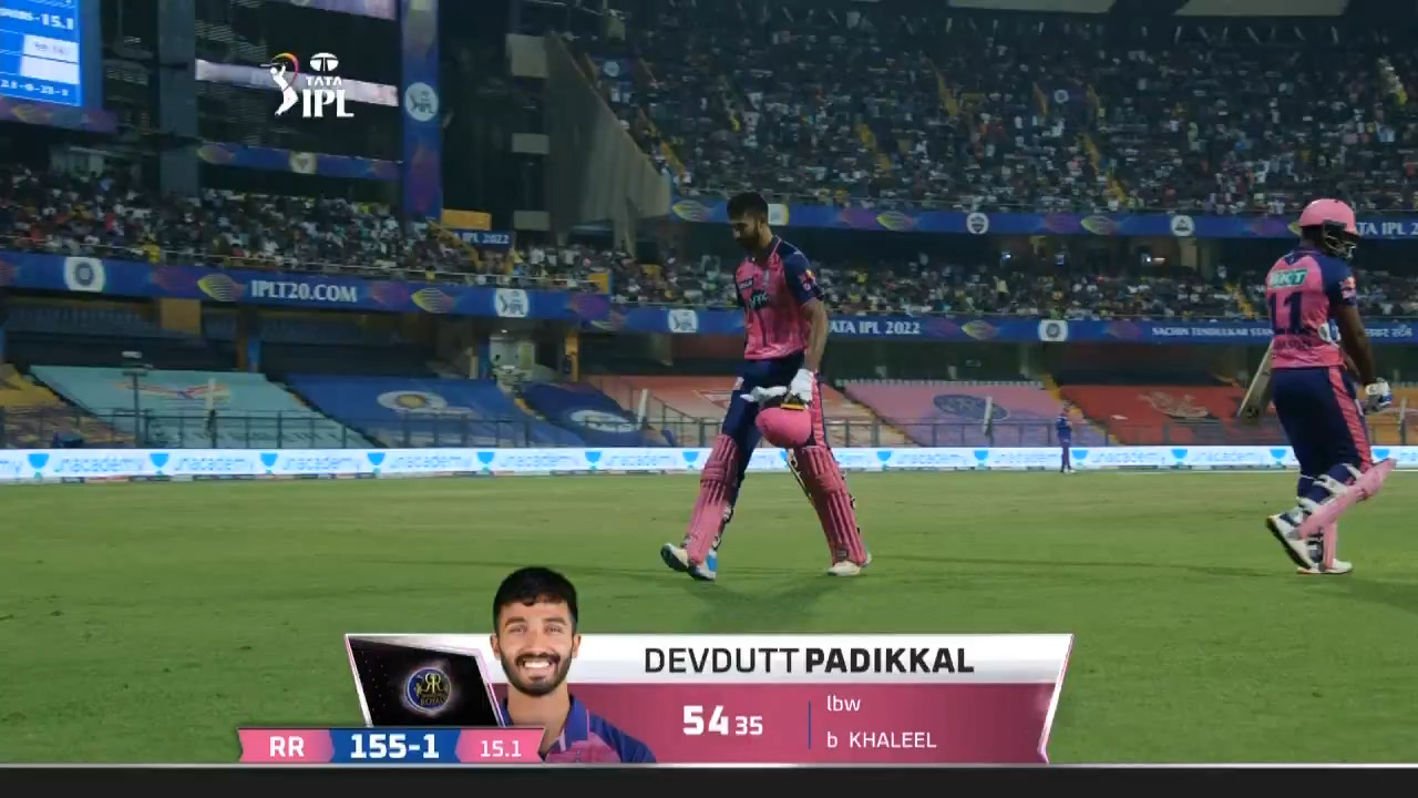 M34: DC vs RR – Devdutt Padikkal Wicket