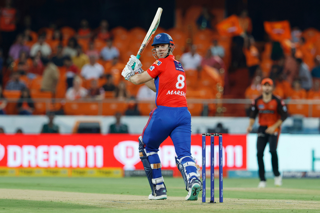Up and running in style: Marsh cracks four 4s in an over
