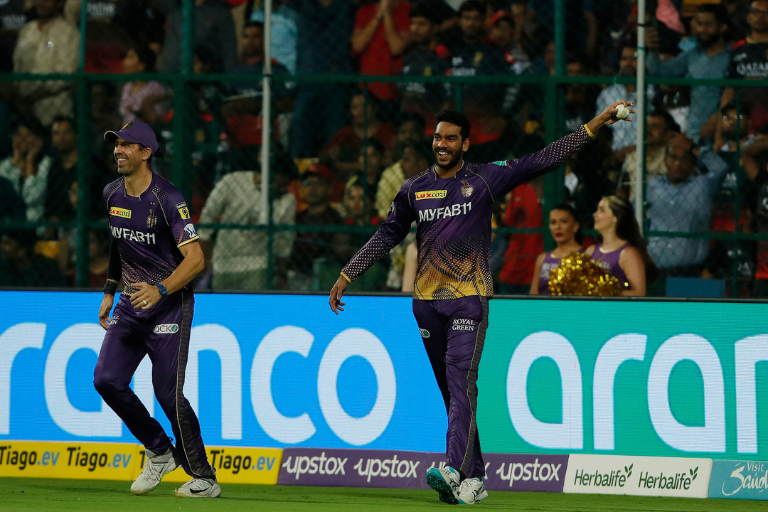 Sensational catch: Venkatesh Iyer sends back Kohli