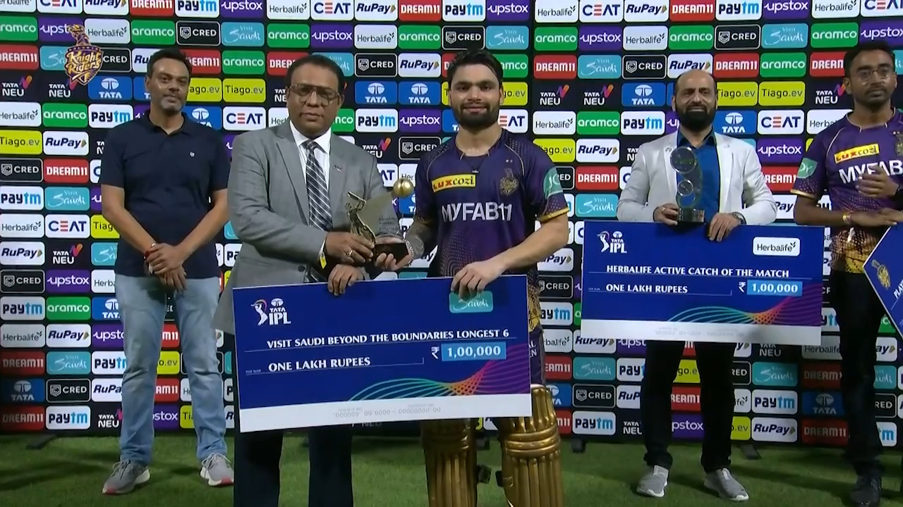 M68: KKR vs LSG – Visit Saudi Beyond the Boundaries Longest 6 of the Match – Rinku Singh