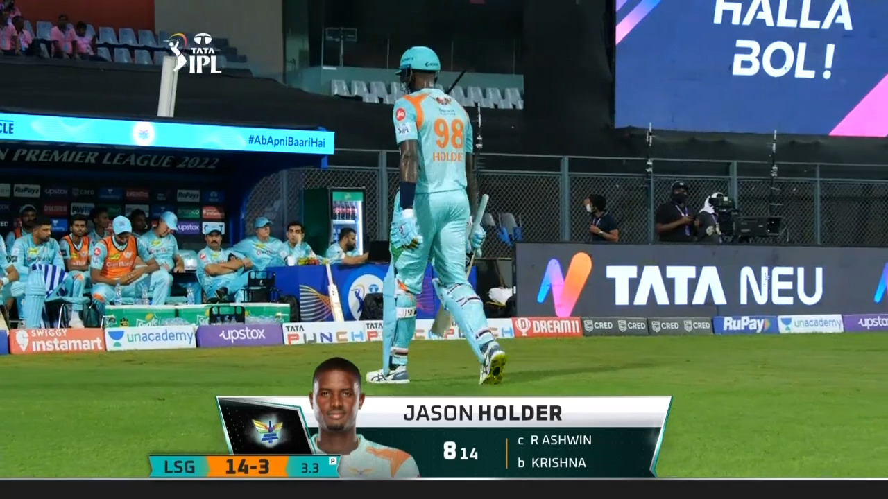 M20: RR vs LSG – Jason Holder Wicket