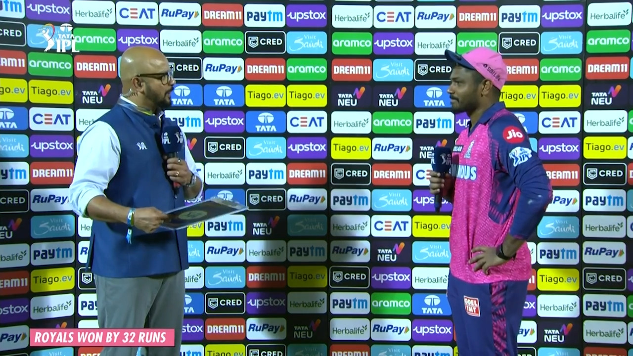 M37: RR vs CSK – Post Match Presentation background