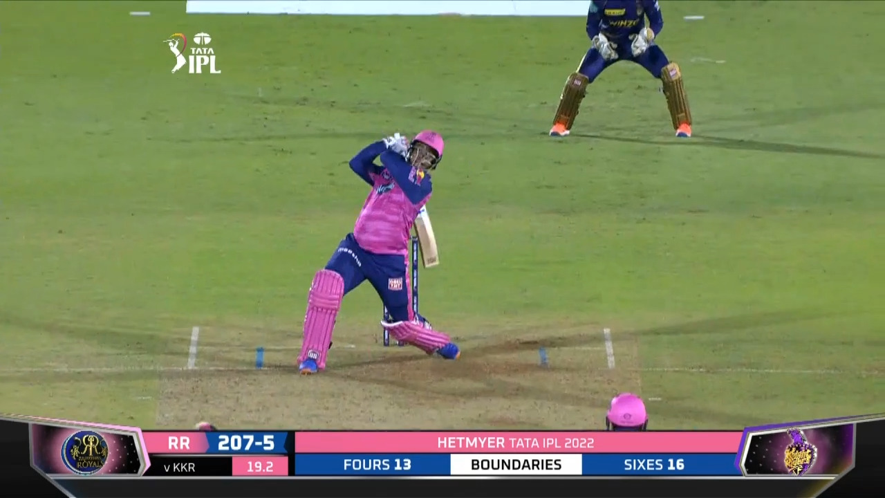 M30: RR vs KKR – Shimron Hetmyer Six