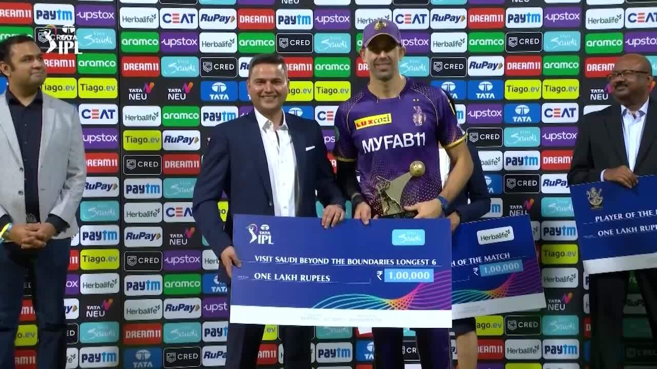 M36: RCB vs KKR – Visit Saudi Beyond the Boundaries Longest 6 of the Match – David Wiese background