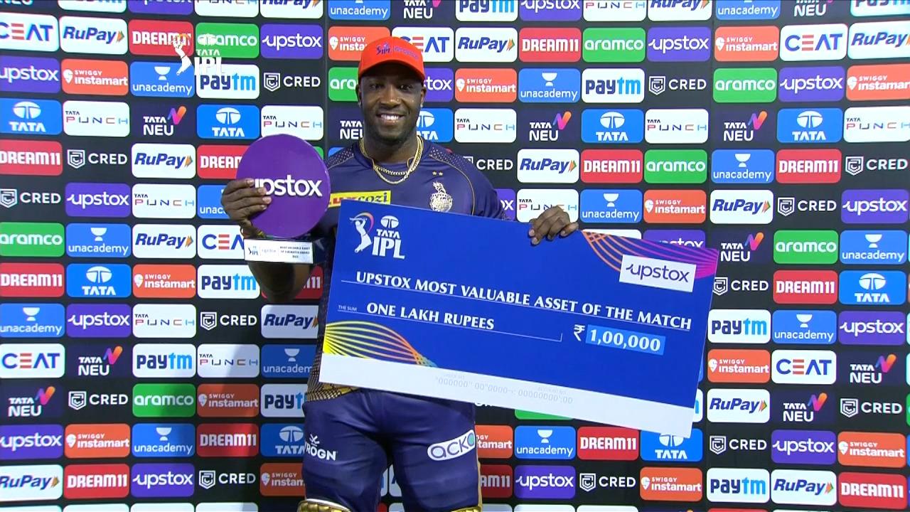 M08: KKR vs PBKS – Upstox most Valuable Asset of the match – Andre Russell