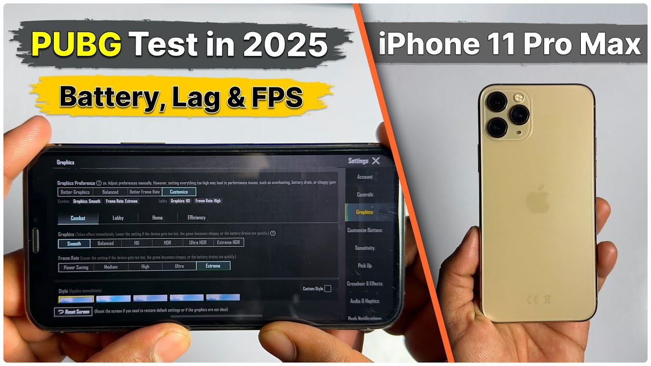 iPhone 11 Pro Max PUBG Test in 2025ЁЯФе- iPhone 11 Pro Max Gaming Test 2025,Laag,Heating,Battery тЪбя╕П