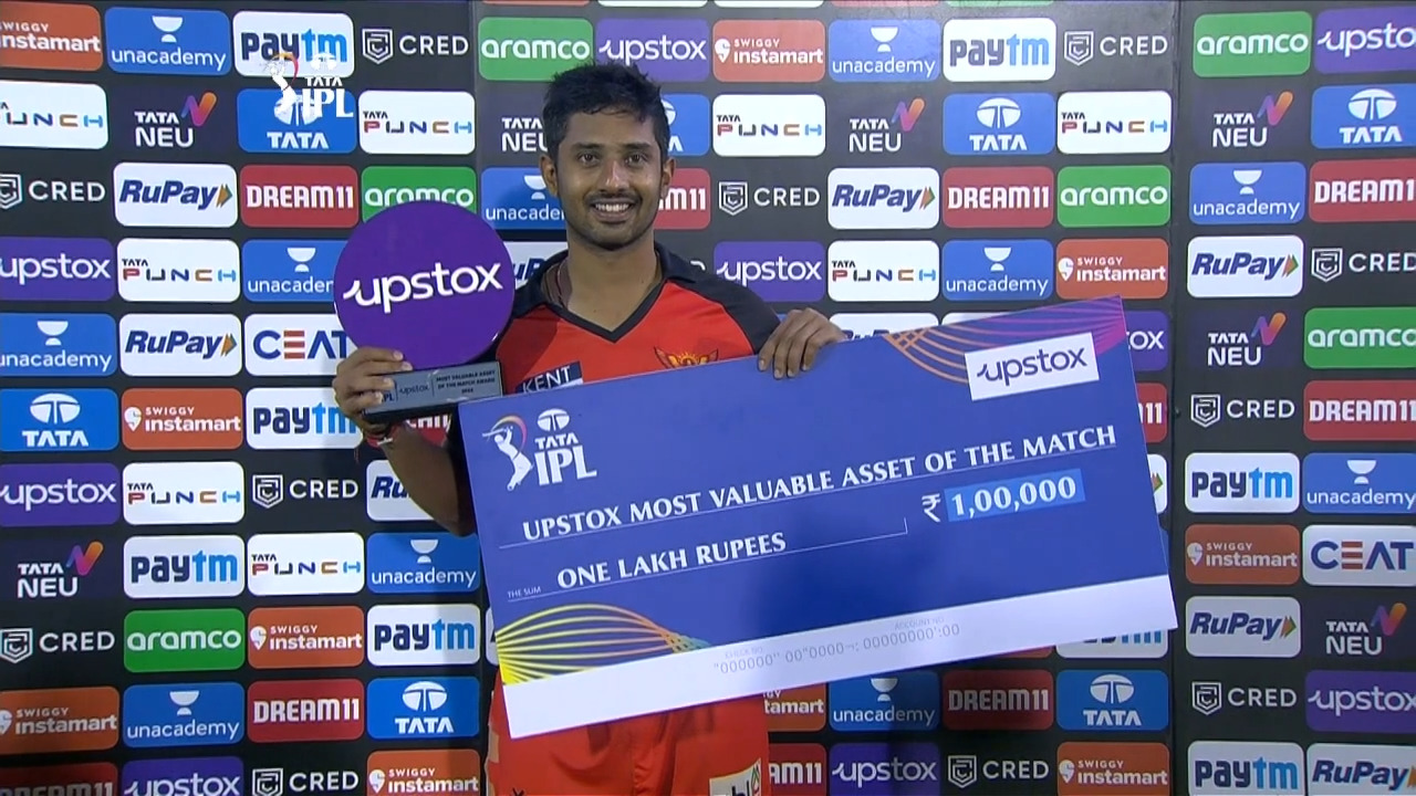 M25: SRH vs KKR – Upstox most Valuable Asset of the match – Rahul Tripathi