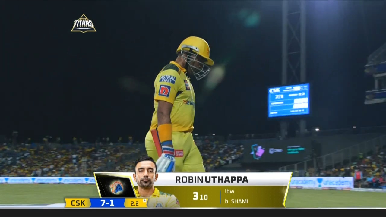 M29: GT vs CSK – Robin Uthappa Wicket