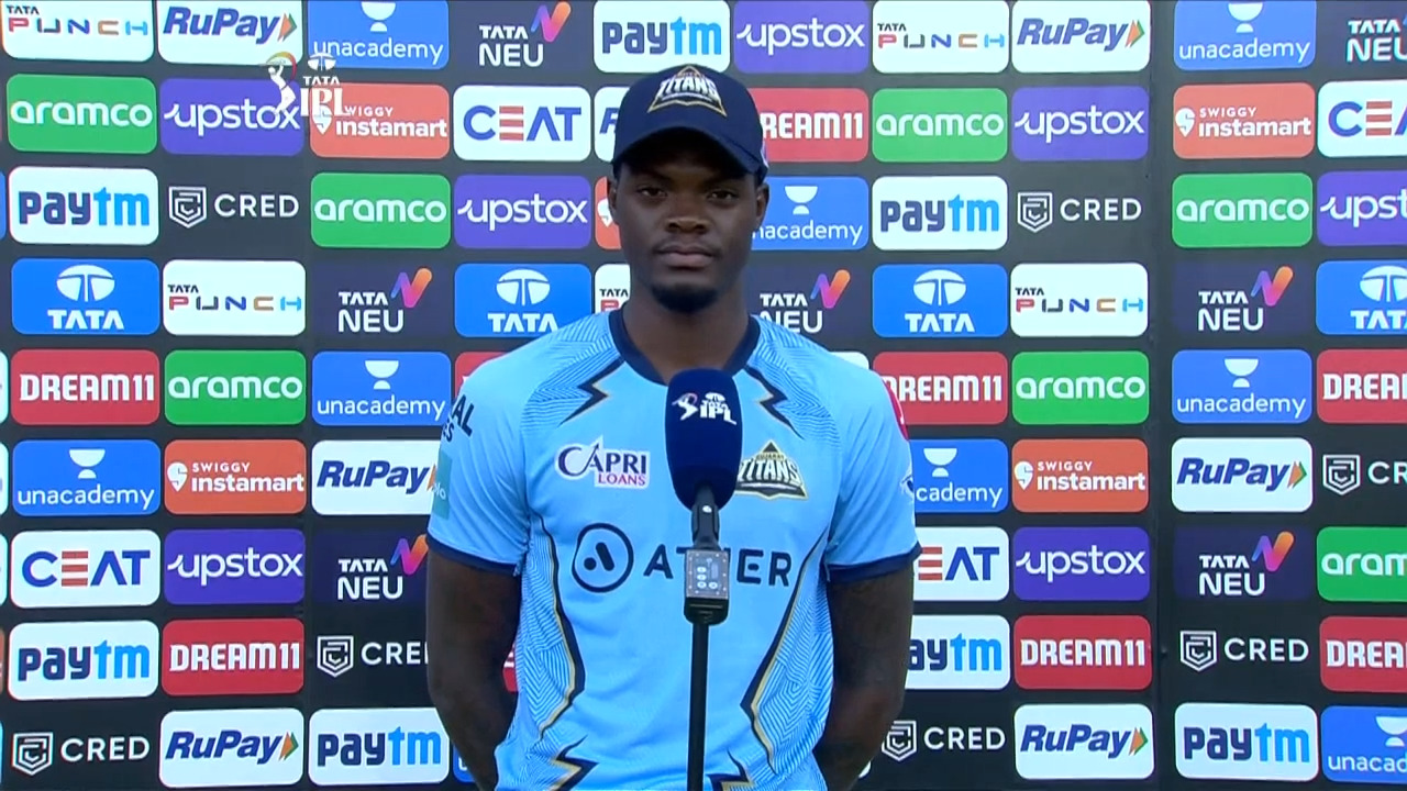M51: GT vs MI – Alzarri Joseph Interview background