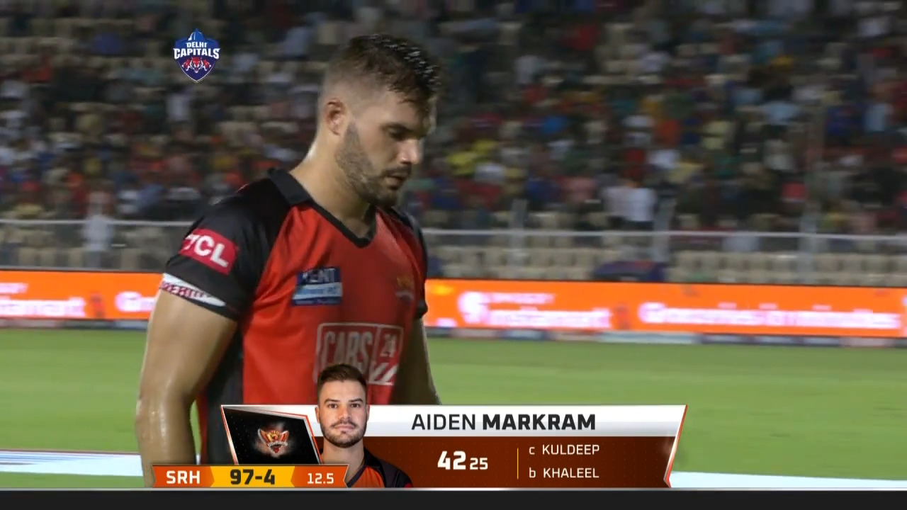 M50: DC vs SRH – Aiden Markram Wicket