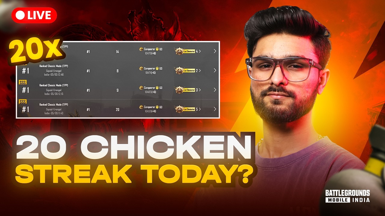 CHICKEN STREAK KO CONTINUE KARTE HE! | CLASSIC HACKER IS BACK | BGMI LIVE