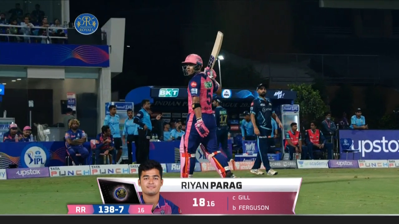 M24: RR vs GT – Riyan Parag Wicket background