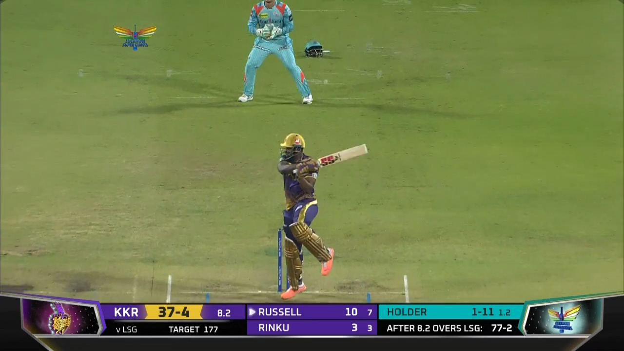 M53: LSG vs KKR – Andre Russell Six background