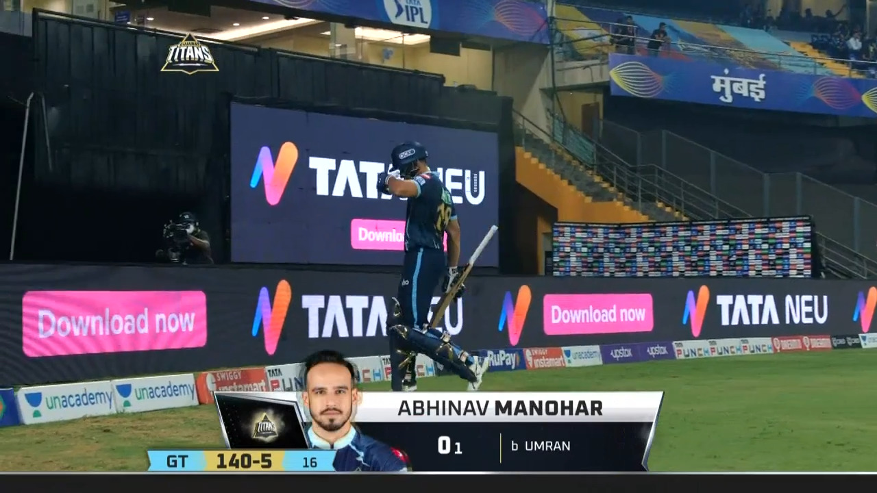M40: GT vs SRH – Abhinav Manohar Wicket background